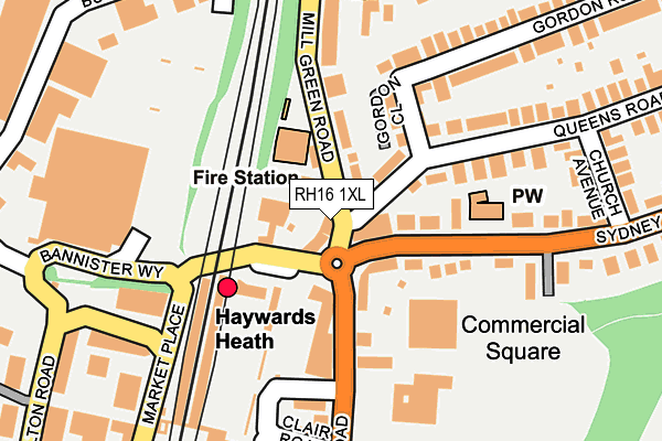RH16 1XL map - OS OpenMap – Local (Ordnance Survey)