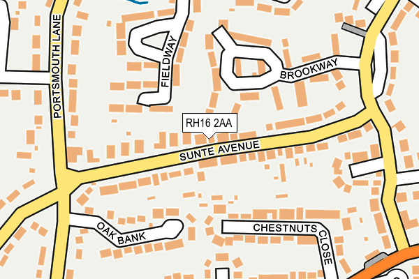 RH16 2AA map - OS OpenMap – Local (Ordnance Survey) RH16 2AA map - OS OpenMap – Local (Ordnance Survey)