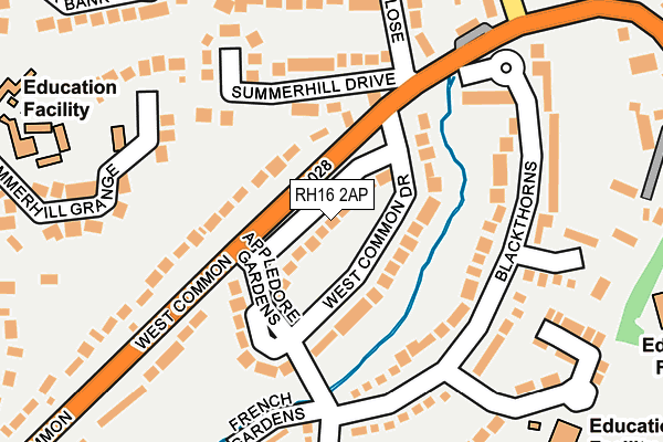 RH16 2AP map - OS OpenMap – Local (Ordnance Survey)