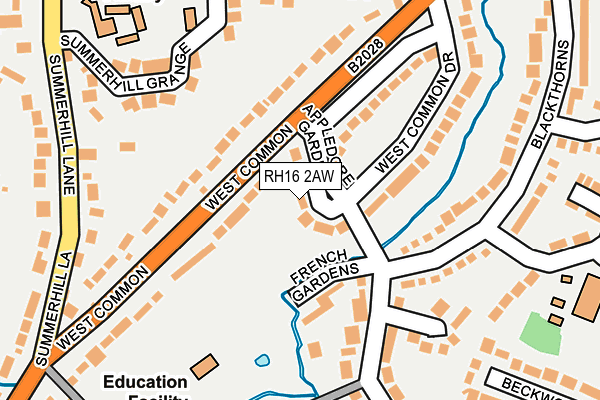 RH16 2AW map - OS OpenMap – Local (Ordnance Survey) RH16 2AW map - OS OpenMap – Local (Ordnance Survey)