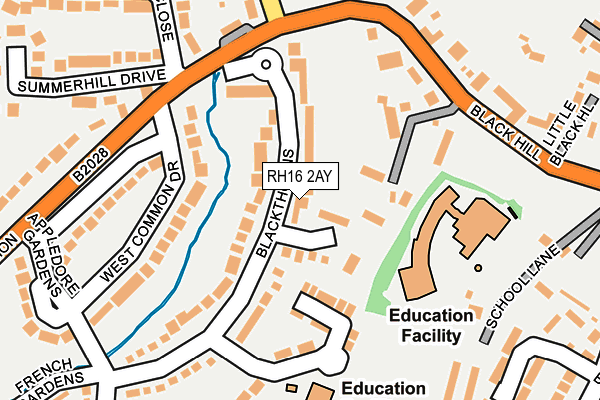 RH16 2AY map - OS OpenMap – Local (Ordnance Survey) RH16 2AY map - OS OpenMap – Local (Ordnance Survey)