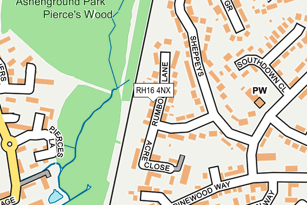 RH16 4NX map - OS OpenMap – Local (Ordnance Survey) RH16 4NX map - OS OpenMap – Local (Ordnance Survey)