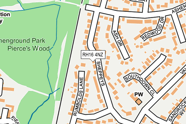 RH16 4NZ map - OS OpenMap – Local (Ordnance Survey) RH16 4NZ map - OS OpenMap – Local (Ordnance Survey)