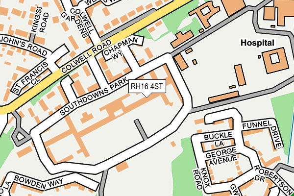 RH16 4ST map - OS OpenMap – Local (Ordnance Survey) RH16 4ST map - OS OpenMap – Local (Ordnance Survey)
