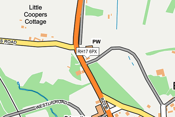 RH17 6PX map - OS OpenMap – Local (Ordnance Survey) RH17 6PX map - OS OpenMap – Local (Ordnance Survey)