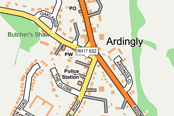 RH17 6SZ map - OS OpenMap – Local (Ordnance Survey) RH17 6SZ map - OS OpenMap – Local (Ordnance Survey)