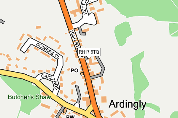 RH17 6TQ map - OS OpenMap – Local (Ordnance Survey)