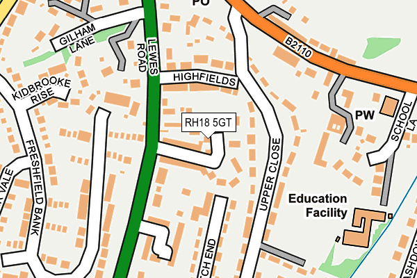 RH18 5GT map - OS OpenMap – Local (Ordnance Survey) RH18 5GT map - OS OpenMap – Local (Ordnance Survey)