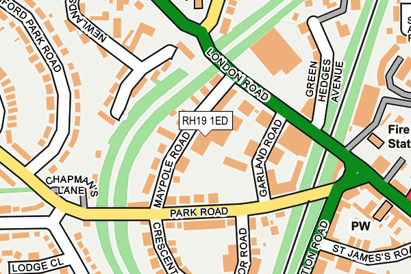 RH19 1ED map - OS OpenMap – Local (Ordnance Survey) RH19 1ED map - OS OpenMap – Local (Ordnance Survey)