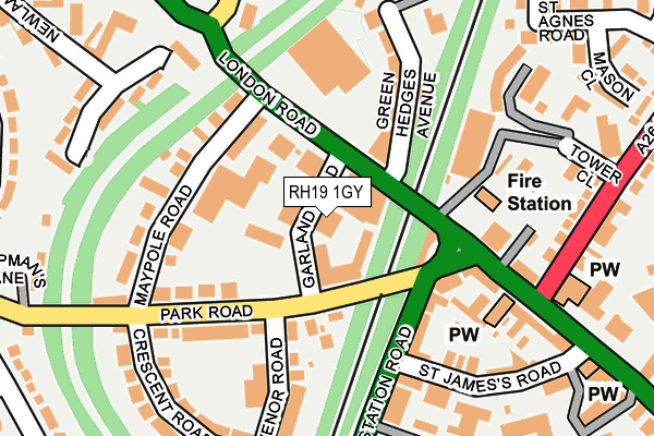 RH19 1GY map - OS OpenMap – Local (Ordnance Survey) RH19 1GY map - OS OpenMap – Local (Ordnance Survey)