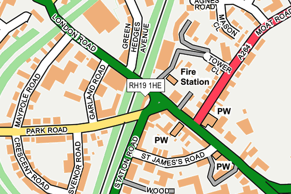 RH19 1HE map - OS OpenMap – Local (Ordnance Survey) RH19 1HE map - OS OpenMap – Local (Ordnance Survey)