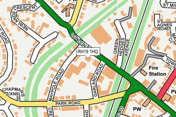 RH19 1HQ map - OS OpenMap – Local (Ordnance Survey) RH19 1HQ map - OS OpenMap – Local (Ordnance Survey)