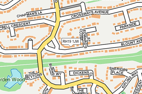 RH19 1JW map - OS OpenMap – Local (Ordnance Survey) RH19 1JW map - OS OpenMap – Local (Ordnance Survey)