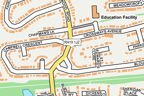 RH19 1JZ map - OS OpenMap – Local (Ordnance Survey) RH19 1JZ map - OS OpenMap – Local (Ordnance Survey)
