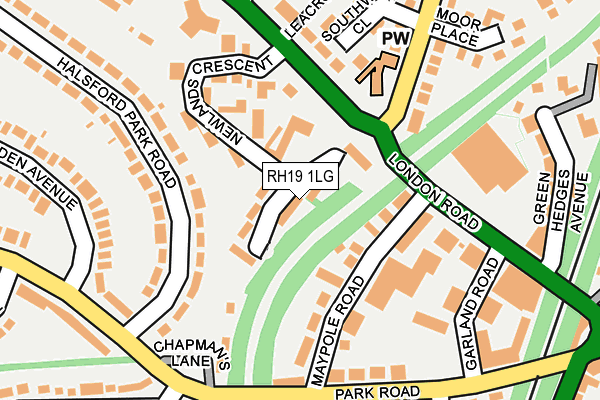 RH19 1LG map - OS OpenMap – Local (Ordnance Survey) RH19 1LG map - OS OpenMap – Local (Ordnance Survey)