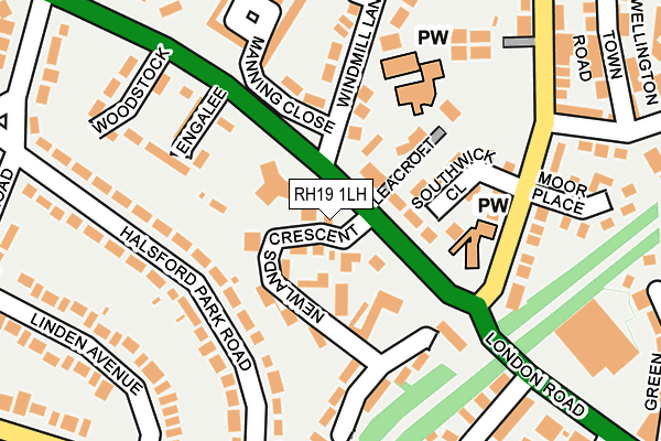 RH19 1LH map - OS OpenMap – Local (Ordnance Survey) RH19 1LH map - OS OpenMap – Local (Ordnance Survey)