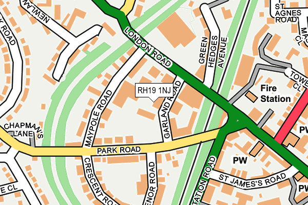 RH19 1NJ map - OS OpenMap – Local (Ordnance Survey) RH19 1NJ map - OS OpenMap – Local (Ordnance Survey)