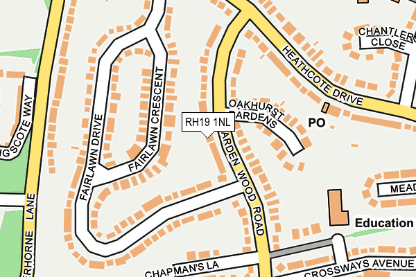 RH19 1NL map - OS OpenMap – Local (Ordnance Survey) RH19 1NL map - OS OpenMap – Local (Ordnance Survey)