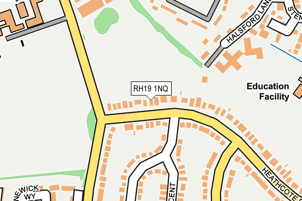 RH19 1NQ map - OS OpenMap – Local (Ordnance Survey) RH19 1NQ map - OS OpenMap – Local (Ordnance Survey)