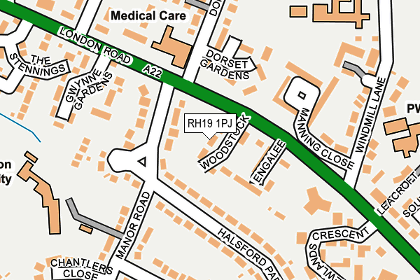 RH19 1PJ map - OS OpenMap – Local (Ordnance Survey) RH19 1PJ map - OS OpenMap – Local (Ordnance Survey)