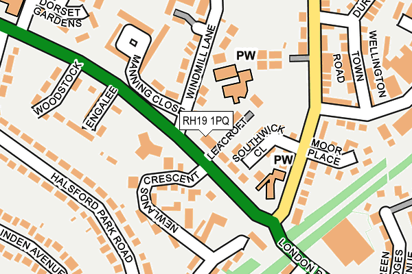 RH19 1PQ map - OS OpenMap – Local (Ordnance Survey) RH19 1PQ map - OS OpenMap – Local (Ordnance Survey)