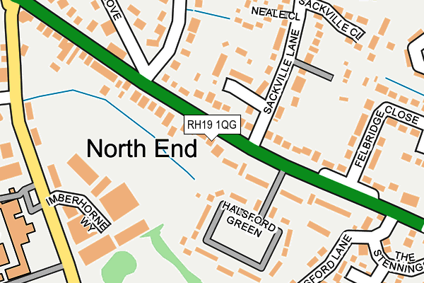 RH19 1QG map - OS OpenMap – Local (Ordnance Survey) RH19 1QG map - OS OpenMap – Local (Ordnance Survey)