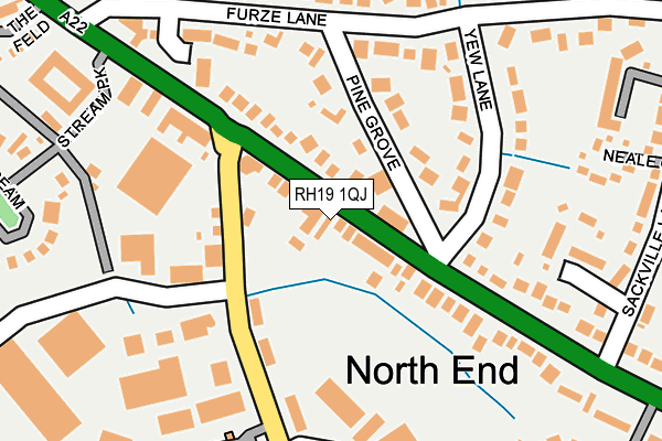 RH19 1QJ map - OS OpenMap – Local (Ordnance Survey) RH19 1QJ map - OS OpenMap – Local (Ordnance Survey)
