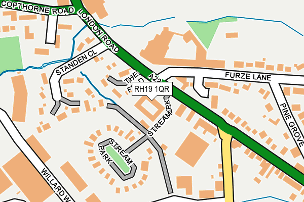 RH19 1QR map - OS OpenMap – Local (Ordnance Survey) RH19 1QR map - OS OpenMap – Local (Ordnance Survey)