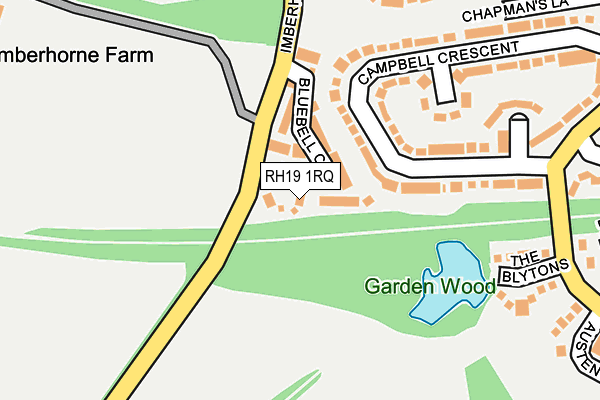 RH19 1RQ map - OS OpenMap – Local (Ordnance Survey) RH19 1RQ map - OS OpenMap – Local (Ordnance Survey)
