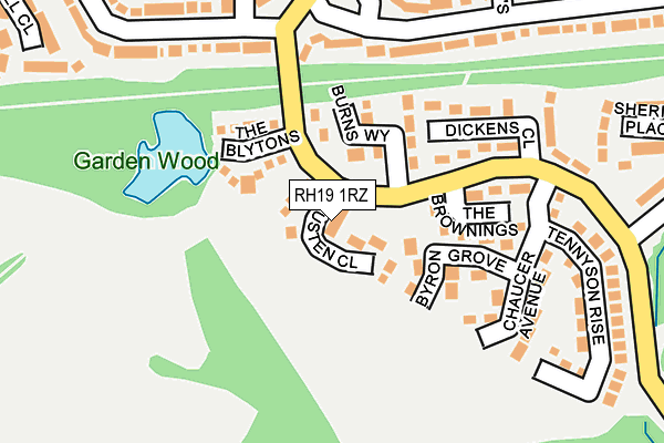 RH19 1RZ map - OS OpenMap – Local (Ordnance Survey) RH19 1RZ map - OS OpenMap – Local (Ordnance Survey)