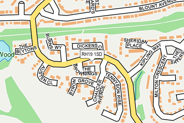 RH19 1SD map - OS OpenMap – Local (Ordnance Survey) RH19 1SD map - OS OpenMap – Local (Ordnance Survey)