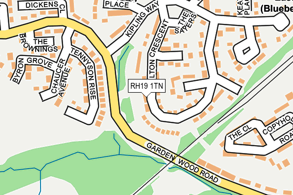 RH19 1TN map - OS OpenMap – Local (Ordnance Survey) RH19 1TN map - OS OpenMap – Local (Ordnance Survey)
