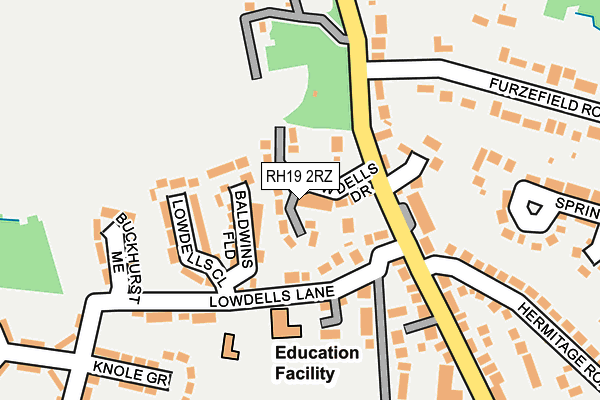 RH19 2RZ map - OS OpenMap – Local (Ordnance Survey) RH19 2RZ map - OS OpenMap – Local (Ordnance Survey)