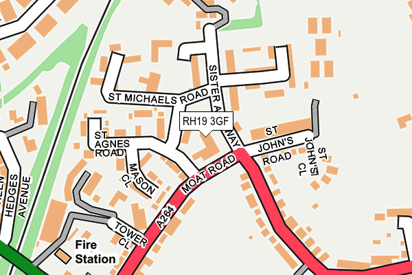 RH19 3GF map - OS OpenMap – Local (Ordnance Survey) RH19 3GF map - OS OpenMap – Local (Ordnance Survey)