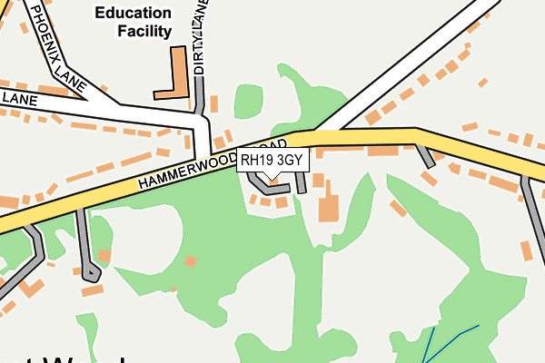 RH19 3GY map - OS OpenMap – Local (Ordnance Survey) RH19 3GY map - OS OpenMap – Local (Ordnance Survey)