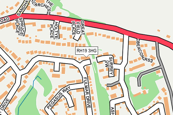 RH19 3HG map - OS OpenMap – Local (Ordnance Survey) RH19 3HG map - OS OpenMap – Local (Ordnance Survey)