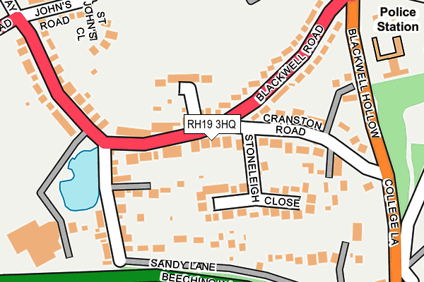 RH19 3HQ map - OS OpenMap – Local (Ordnance Survey)