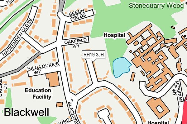 RH19 3JH map - OS OpenMap – Local (Ordnance Survey)