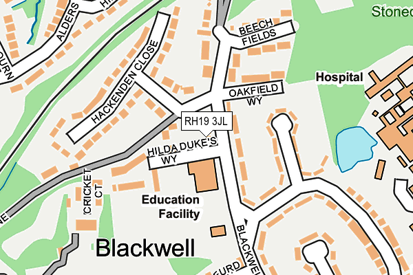 RH19 3JL map - OS OpenMap – Local (Ordnance Survey) RH19 3JL map - OS OpenMap – Local (Ordnance Survey)