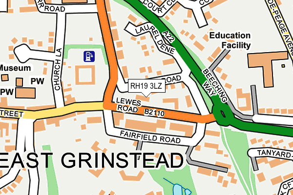 RH19 3LZ map - OS OpenMap – Local (Ordnance Survey) RH19 3LZ map - OS OpenMap – Local (Ordnance Survey)