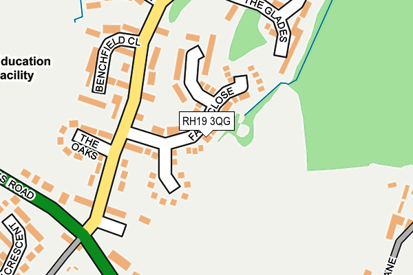 RH19 3QG map - OS OpenMap – Local (Ordnance Survey) RH19 3QG map - OS OpenMap – Local (Ordnance Survey)
