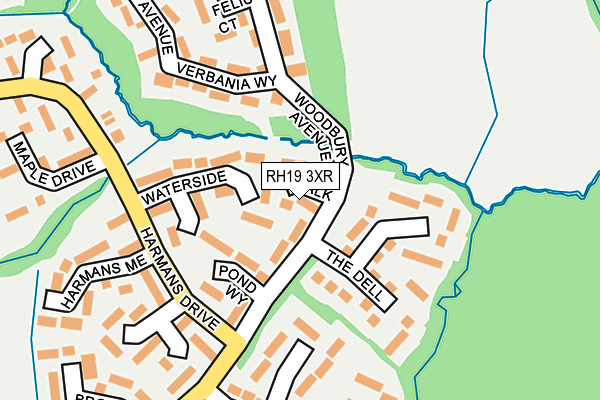 RH19 3XR map - OS OpenMap – Local (Ordnance Survey) RH19 3XR map - OS OpenMap – Local (Ordnance Survey)