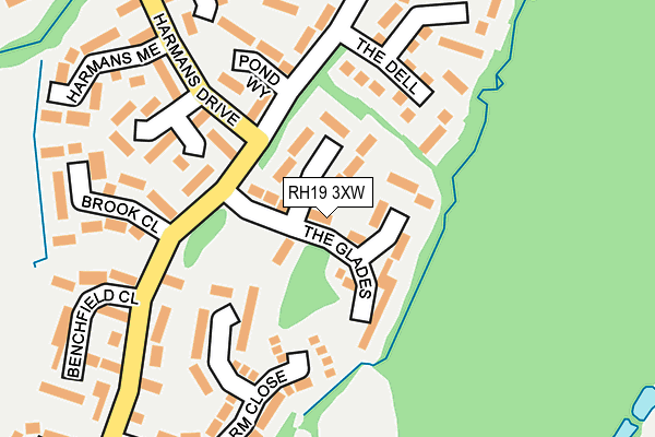 RH19 3XW map - OS OpenMap – Local (Ordnance Survey) RH19 3XW map - OS OpenMap – Local (Ordnance Survey)
