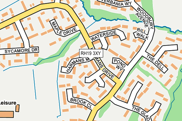 RH19 3XY map - OS OpenMap – Local (Ordnance Survey) RH19 3XY map - OS OpenMap – Local (Ordnance Survey)