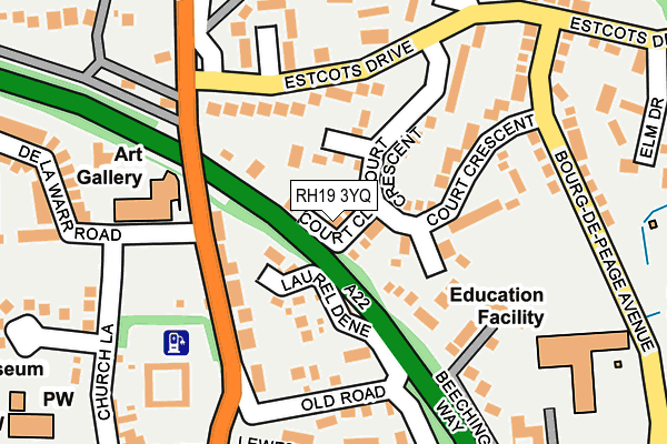 RH19 3YQ map - OS OpenMap – Local (Ordnance Survey) RH19 3YQ map - OS OpenMap – Local (Ordnance Survey)