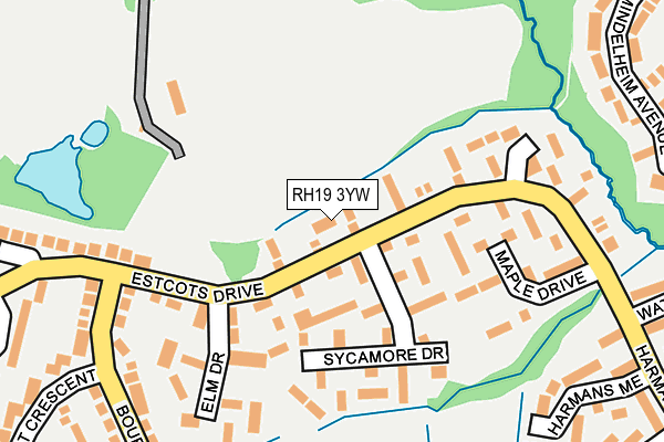 RH19 3YW map - OS OpenMap – Local (Ordnance Survey) RH19 3YW map - OS OpenMap – Local (Ordnance Survey)