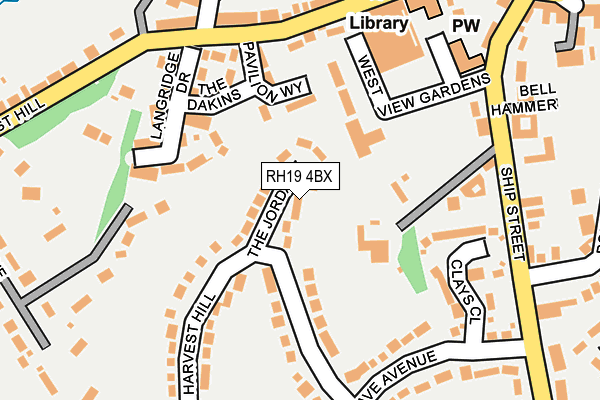 RH19 4BX map - OS OpenMap – Local (Ordnance Survey) RH19 4BX map - OS OpenMap – Local (Ordnance Survey)