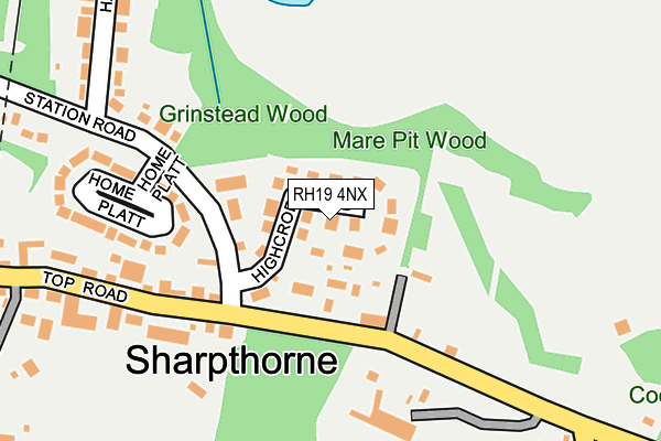 RH19 4NX map - OS OpenMap – Local (Ordnance Survey) RH19 4NX map - OS OpenMap – Local (Ordnance Survey)