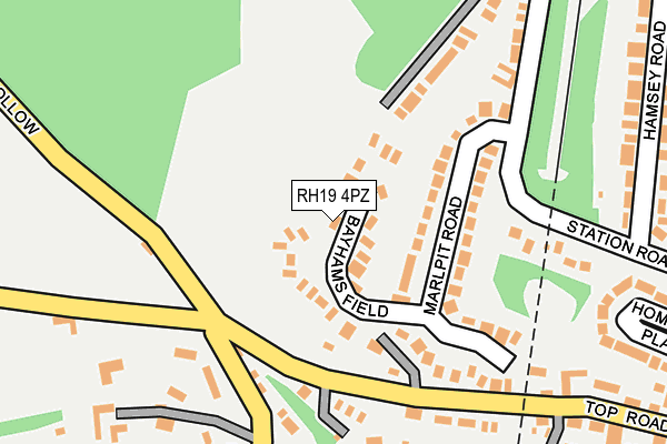 RH19 4PZ map - OS OpenMap – Local (Ordnance Survey) RH19 4PZ map - OS OpenMap – Local (Ordnance Survey)