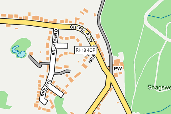 RH19 4QP map - OS OpenMap – Local (Ordnance Survey) RH19 4QP map - OS OpenMap – Local (Ordnance Survey)